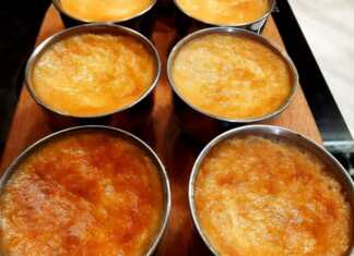 Ατομικά μπολάκια με κρέμα καραμέλας μέσα σε ταψί με νερό (μπεν μαρί)