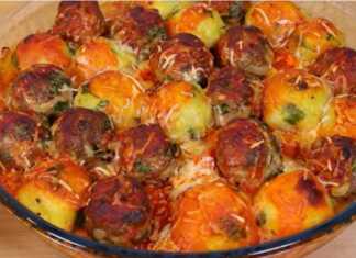 Κεφτέδες με πατάτες πουρε στο φούρνο