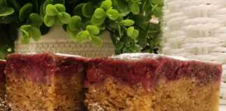 Ανάποδη κερασόπιτα και ξηρούς καρπούς.