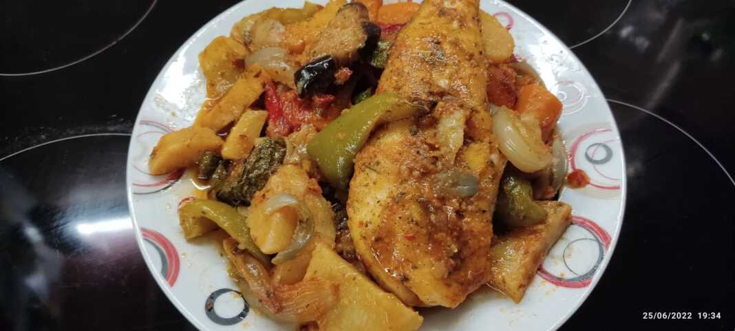 Μπριάμ στο φούρνο με ψάρι 