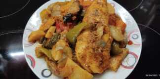 Μπριάμ στο φούρνο με ψάρι 