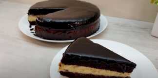 τούρτα με κρέμα και σοκολάτα