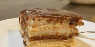 Κέικ μπισκότων με κρέμα βανίλιας