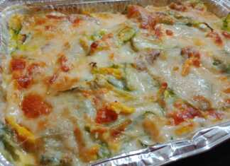 Λαζάνια με κολοκυθοανθούς ογκρατέν