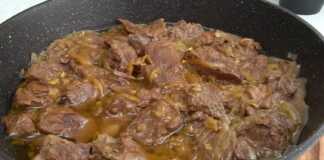 Μοσχάρι με μανιτάρια γεμιστά σε σάλτσα μανιταριών