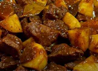 Μοσχαράκι με πατάτες σε σάλτσα σόγιας