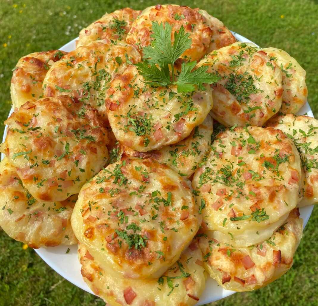 Πατατοκεφτέδες με ζαμπόν και κίτρινο τυρί