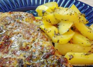 χοιρινές μπριζόλες με πατάτες