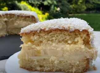 Κέικ Καρύδας με κρεμα και μπανάνα…θα το φτιάχνετε κάθε εβδομάδα