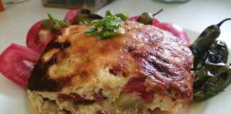 Κολοκυθάκια Ογκρατεν με μελιτζανοσαλάτα