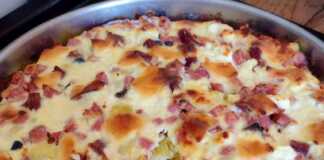 Πατάτες Ογκρατέν με τυρί και ζαμπόν