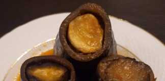 Μελιτζάνες γεμιστές κατσαρόλας…τις απόλαυσα στην Μυτιλήνη Μελιτζάνες Γεμιστές Κατσαρόλας, σερβιρισμένες ζεστές σε πιάτο, με την πλούσια σάλτσα ντομάτας