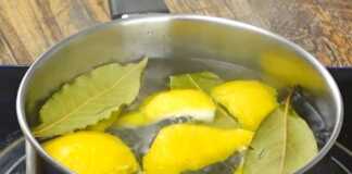 Τσαι με λεμόνι και φύλλα δάφνης