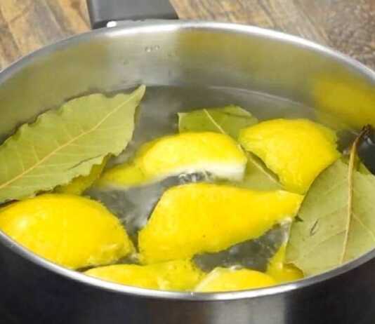 Τσαι με λεμόνι και φύλλα δάφνης