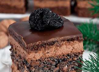 Εντυπωσιακό κέικ Euphoria σε στρώσεις με παπαρουνόσπορο, κρέμα σοκολάτας και πλούσιο γλάσο κουβερτούρας.