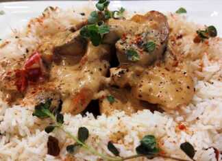 Φιλέτο κοτόπουλου “αλα κρεμ” με πιπεριές και μανιτάρια...