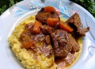 Μοσχαράκι με καρότα και πουρε πατάτας
