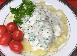 Μπακαλιάρος σε κρεμώδη σάλτσα μαϊντανού