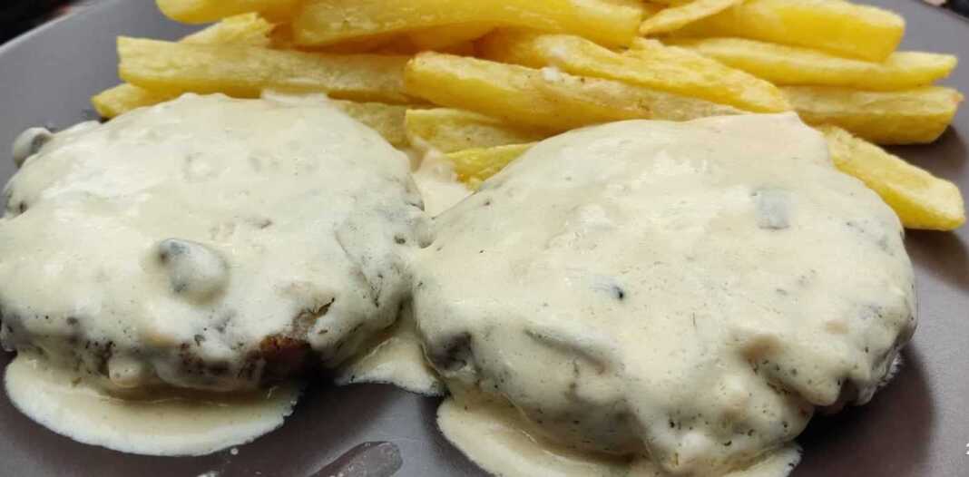 mpiftekiaSaltsaManitaria Μπιφτέκια αλα κρέμ με μανιτάρια