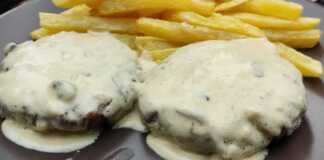 Μπιφτέκια αλα κρέμ με μανιτάρια