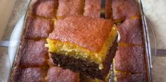 Δίχρωμο Ρεβανί με Καρύδι