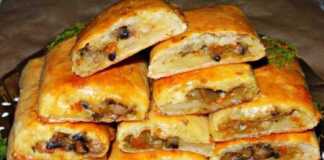 Ρολλά ζύμης πατάτας με μανιτάρια