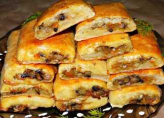 Ρολλά ζύμης πατάτας με μανιτάρια