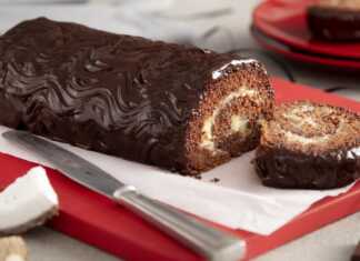 Ρολό με κρέμα καρύδας και σοκολάτα