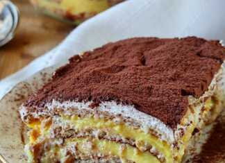 Κέικ με κρέμα και μπισκότο