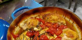 Κοτόπουλο σκόρδο κοκκινιστό