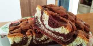 Kέικ ασπρόμαυρο στο ταψί