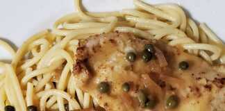 Κοτόπουλο σε σάλτσα λεμονιού με κάπαρη