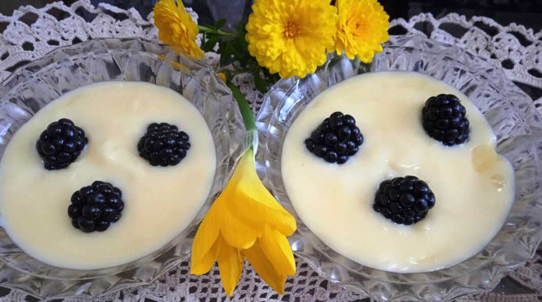 Κρέμα Βανίλιας με βατόμουρα