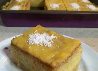 Αφράτο ρεβανί με κρέμα λεμόνι🍋 που απογειώνει τις αισθήσεις!!!😋😋 Αφράτο ρεβανί με κρέμα λεμόνι