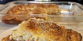 Ζαμπονοκασερόπιτα με φύλλο κρούστας