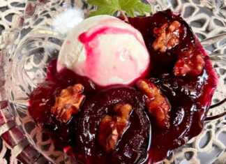 Ψητά δαμάσκηνα με καρύδια