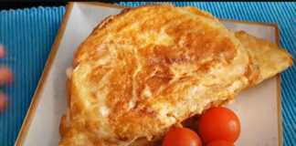 Ομελέτα με ψωμί τυρί και ζαμπόν