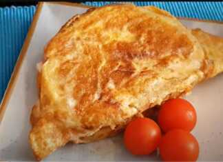 Ομελέτα με ψωμί τυρί και ζαμπόν
