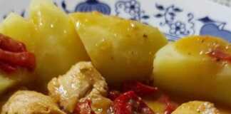 Τηγανιά κόπουλο με πιπεριές