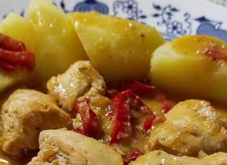 Τηγανιά κόπουλο με πιπεριές