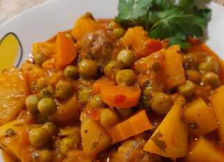 Αρακας με κεφτεδάκια και λαχανικά