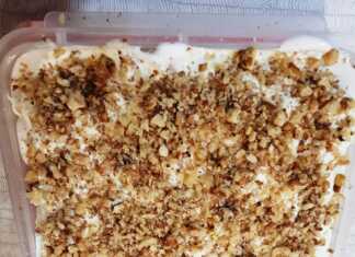 Γλυκό με κρέμα και καρύδι