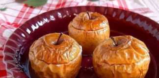 Μήλα ψημένα με τυρί cottage