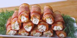 Ρολάκια μπέικον γεμιστά 