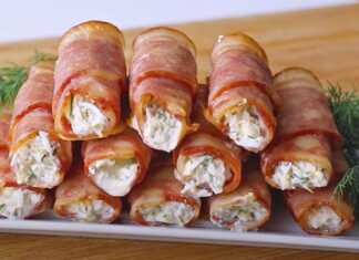 Ρολάκια μπέικον γεμιστά 