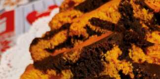 Κέικ δίχρωμο με πουρέ κολοκύθας