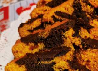 Κέικ δίχρωμο με πουρέ κολοκύθας