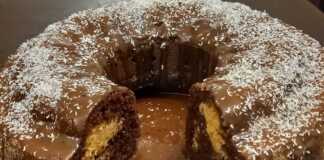 Kέικ σοκολάτας γεμιστό με καρύδα