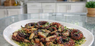 Ζουμερά πλοκάμια από ψητό χταπόδι στη σχάρα με ρίγανη λεμόνι και φρέσκο μαϊντανό