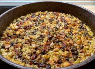 Ρύζι με μπέικον, μανιτάρια και λιαστή ντομάτα